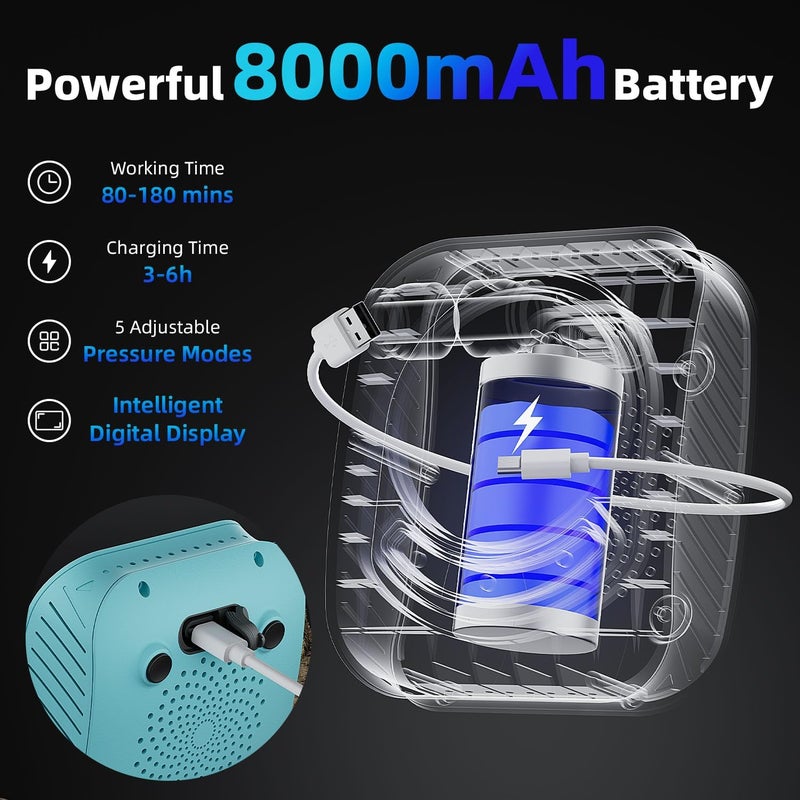 MORIKO 8000mAh Portable Camping Shower, Upgrade Rechargeable Electric Shower Pump with 5 Gallon Bucket, Intelligent LED Display,Portable Shower for Outdoor - Image 3